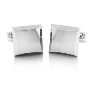 Krysaliis Sterling Engravable Beveled Edge Cufflink
 Gift Boxed